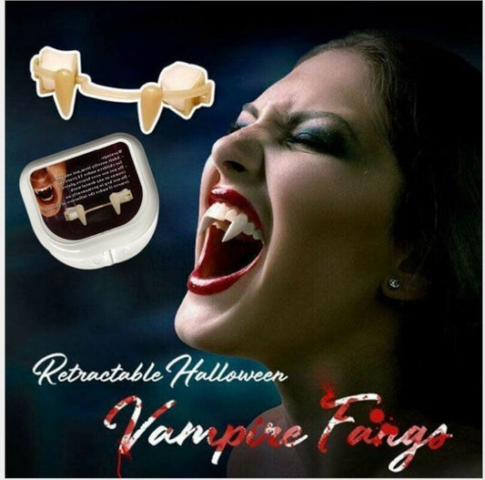 Halloween Vampire Teeth Retractable Fangs Masquerade Party Horror Zombie Teeth Cosplay Costume Props