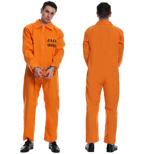 Halloween Orange Prisoner Cosplay Party Costume Jumpsuit