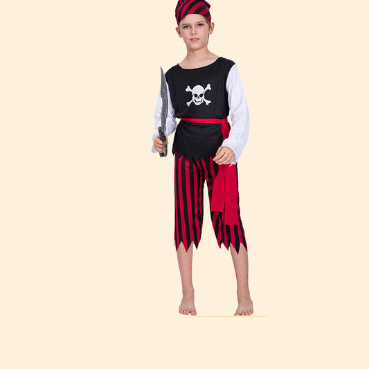 Halloween Cosplay Pirate Skull Boy Costume