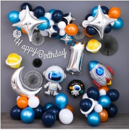 Black starry theme decoration birthday decoration balloons