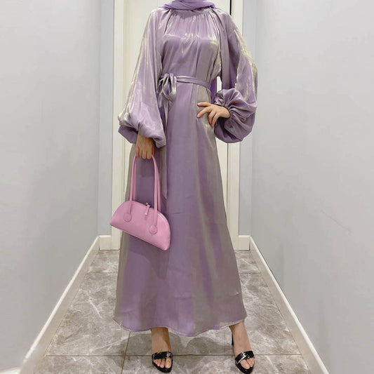 Southeast Asia Women's Dress Lantern Sleeve Middle East Muslim Robe