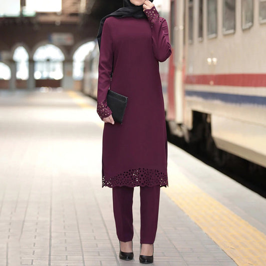 Muslim women's suit abaya two-piece suit