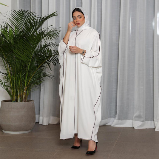 White Stitching Plus Size Women's Robe