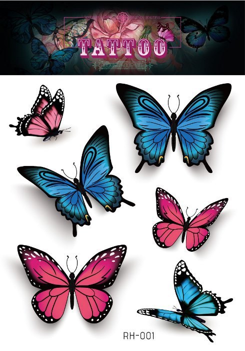 3d Butterfly Tattoo Stickers Disposable Tattoo Stickers