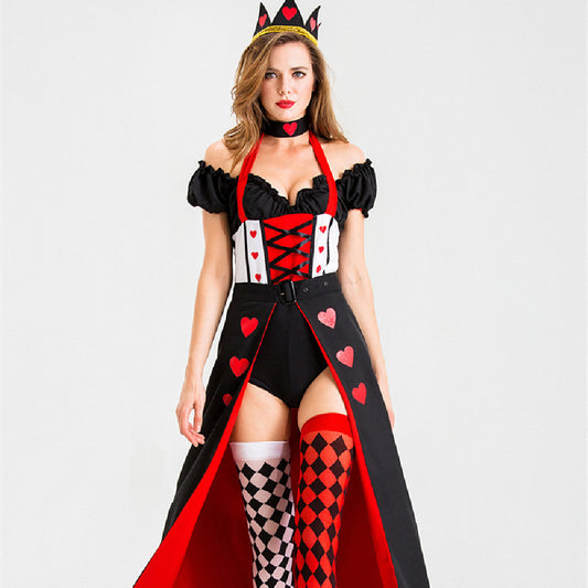 Red Peach Heart Queen Uniform Halloween Costume