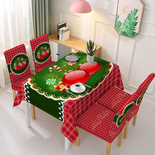 Christmas Tablecloth Decorations Arrangement Printing