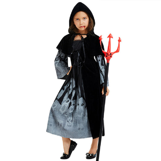 Halloween Witch Children's Clothing Luminous Ghost Demon Dress Horror Witch Vampire Costume