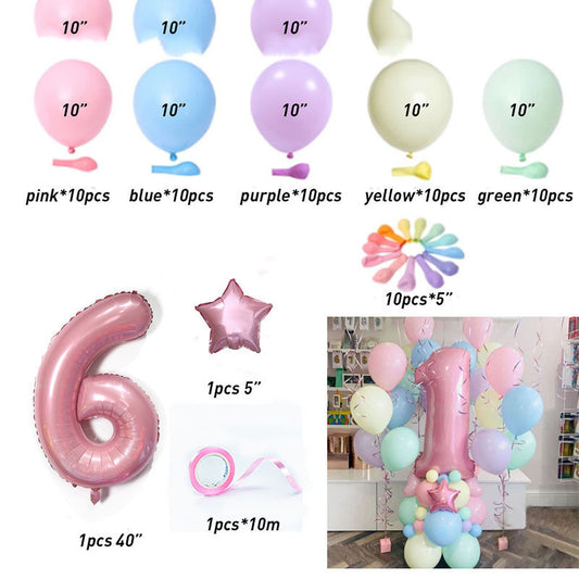 Macaron Latex Balloon Birthday Birthday Full Moon Package Combination Party Scene Layout Decoration