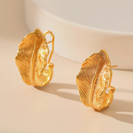 Leaves Brushed Retro Ear Clip