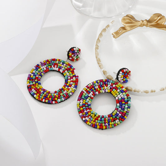 Retro Color Bead Earrings For Women